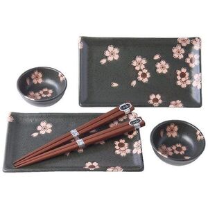Made In Japan Sushi Szett Black & Pink Sakura 6 db kép