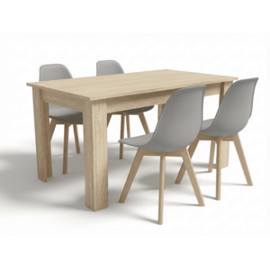 Étkező szett 1 + 4, UMEKO asztal 120x80 cm sonoma tölgy + szürke KITO szék kép