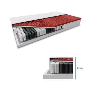 Táskarugós matrac MEMORY LUX 21cm 90 x 200 cm Matracvédő: Matracvédővel kép