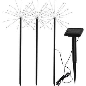 Napelemes LED talajba szúrható kültéri lámpa szett 3 db-os (magasság 40 cm) Firework – Star Trading kép