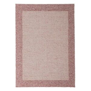 Világos rózsaszín kézi szövésű gyapjúkeverék szőnyeg 120x170 cm Rue – Flair Rugs kép