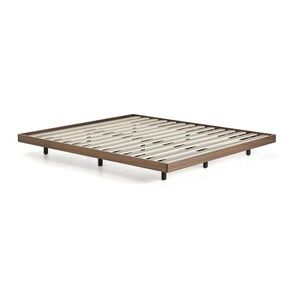 Barna nyírfa franciaágy ágytámla nélkül, ágyráccsal 160x200 cm Norlen – Kave Home kép