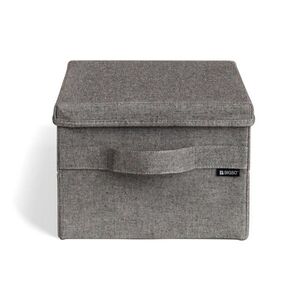 Szürke fedeles textil tárolódoboz 27x36x19 cm Soft Storage Small – Bigso kép