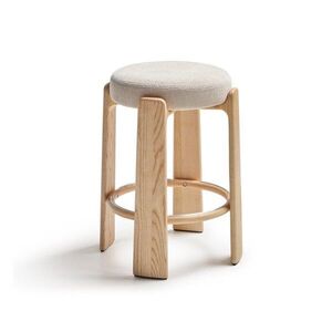 Bézs-világos natúr színű kőrisfa bárszék (ülésmagasság 65 cm) Granite – Kave Home kép