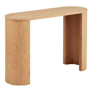 Natúr színű konzolasztal tölgyfa dekorral 38x114 cm Bibione – House Nordic kép
