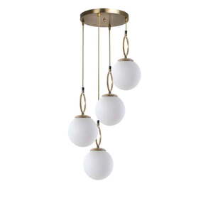 Fehér-sárgaréz színű függőlámpa üveg búrával ø 30 cm Morino – Opviq lights kép