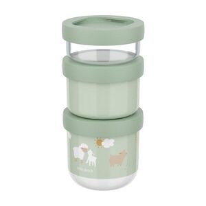 Világoszöld műanyag gyerek uzsonnás doboz szett 3 db-os Little Farm by Little Dutch – Mepal kép