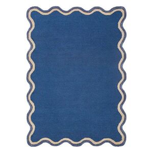 Sötétkék kézi szövésű gyapjúkeverék szőnyeg 120x170 cm Rivo Wool – Flair Rugs kép