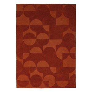 Terrakotta színű kézi szövésű gyapjú szőnyeg 120x170 cm Gigi – Flair Rugs kép