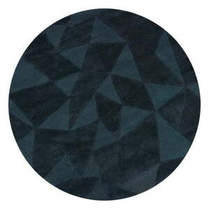 Kékeszöld kézi szövésű gyapjú kerek szőnyeg ø 160 cm Shard Teal – Flair Rugs kép