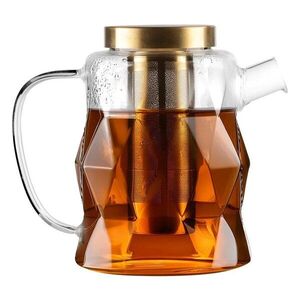 Aranyszínű üveg teáskanna szűrővel 1, 3 l Geo – Vialli Design kép