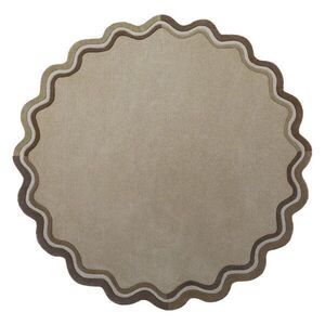 Natúr színű kézi szövésű gyapjú kerek szőnyeg ø 180 cm Leo Scallop – Flair Rugs kép