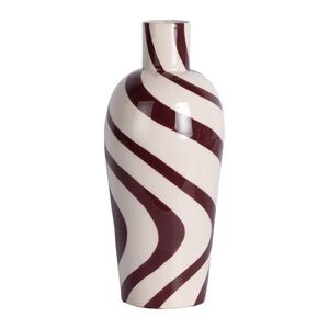 Borvörös-fehér acél váza (magasság 30 cm) Dublin Swirl – PT LIVING kép