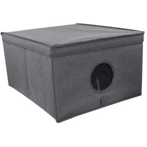 ORDINETT Tárolódoboz 50 l, L összecsukható, szürke, 50 × 40 × 25 cm kép