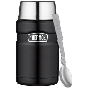 THERMOS Stainless King ételtermosz, 0, 71 l + összecsukható kanál + csésze, matt fekete kép