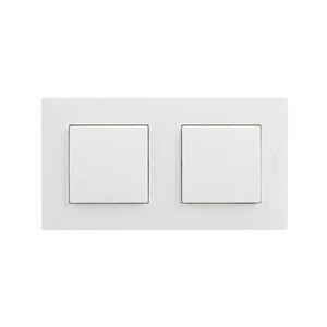 Legrand - Kettős egypólusú kapcsoló č. 1 NILOE STEP kerettel, fehér LR0061+LR0054+LR0054 kép