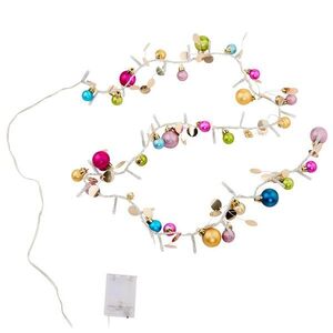 JOLLY LIGHTS LED égősor gömbdíszekkel és USB kábellel, színes kép