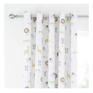 Fehér gyerek függöny 2 db-os 168x183 cm Roarsome Animals – Catherine Lansfield kép