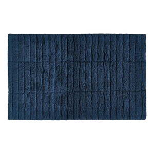 Tiles sötétkék pamut fürdőszobai kilépő, 80 x 50 cm - Zone kép