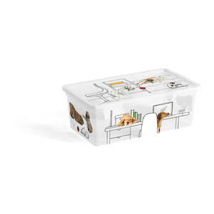 Fehér fedeles műanyag tárolódoboz 34x19x12 cm C Box Style – KIS kép