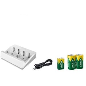 Bosch 1600A032EA NiMH akkumulátor töltó + 2× D akkumulátor + 9V akkumulátor kép