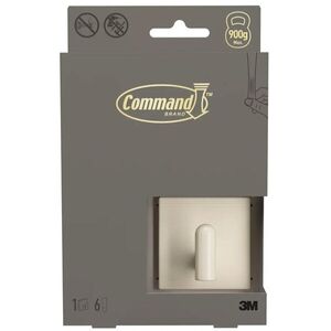 3M Command™ Decor DCR01BE-EU fém akasztó, kis méretű, világosbézs, 1 db + 6 ragasztócsík kép