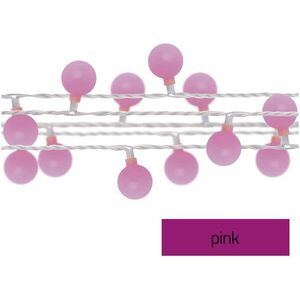 EMOS LED cherry fényfüzér - gömbök, 2, 5 cm, 4 m, beltéri és kültéri, rózsaszín, időzítő kép