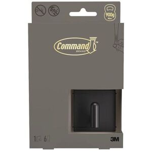 3M Command™ Decor DCR01MB-EU fém akasztó, kis méretű, matt fekete, 1 db + 6 ragasztócsík kép