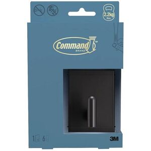 3M Command™ Decor DCRB02MB-EU fém akasztó, nagy, matt fekete, 1 db + 6 ragasztócsík kép