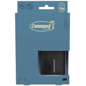3M Command™ Decor DCRB01MB-EU fém akasztó, kis méretű, matt fekete, 1 db + 6 ragasztócsík kép