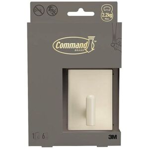 3M Command™ Decor DCR02BE-EU fém akasztó, nagy, világosbézs, 1 db + 6 ragasztócsík kép