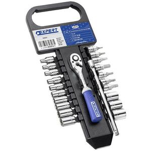 EXPERT dugókulcs készlet 1/4", 22 részes sínen kép