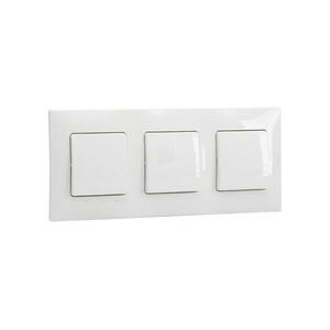Legrand - Háromgombos egypólusú kapcsoló sz. 1 kerettel NILOE fehér LR0030+LR0022+LR0022+LR0022 kép