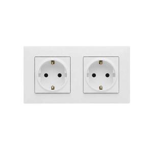 Legrand - Dupla háztartási dugaljzat 250V/16A SCHUKO NILOE STEP kerettel fehér LR0061+LR0115+LR0115 kép