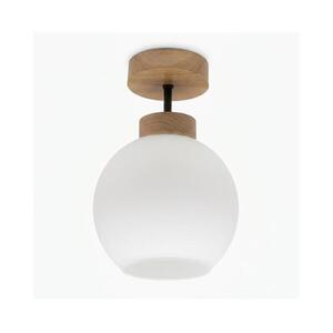 BRILAGI - LED felületre szerelhető csillár RETRO GLASS 1xE27/60W/230V Ø 15 cm tölgy/fehér BG3986+NSTK7432 kép