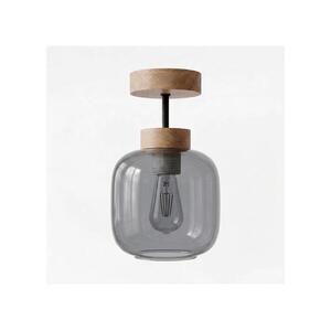 BRILAGI - LED felületre szerelhető csillár R GLASS 1xE27/60W/230V átm. 14 cm tölgy/füstszürke BG3986+NSTK7758 kép