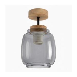 BRILAGI - LED felületre szerelhető csillár R GLASS 1xE27/60W/230V átm. 26 cm tölgy/füstszürke BG3986+NSTK7417 kép