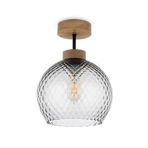 BRILAGI - LED felületre szerelt csillár R GLASS 1xE27/60W/230V átm. 25 cm tölgy/füstszürke BG3986+NSTK7486 kép