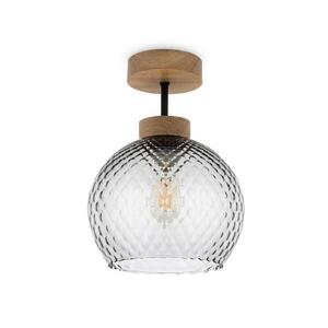 BRILAGI - LED felületre szerelhető csillár R GLASS 1xE27/60W/230V átm. 18 cm tölgy/füstszürke BG3986+NSTK7466 kép