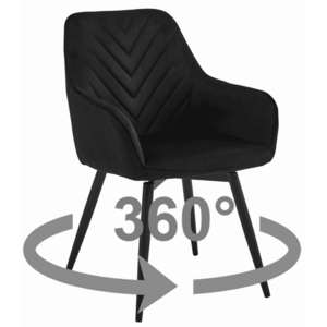 NANA360 VELVET fekete forgó étkezőszék kép