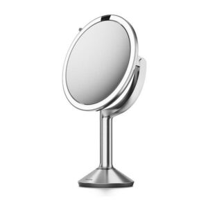 Kozmetikai tükör világítással-nagyítós (ötszörös nagyítás-tízszeres nagyítás) ø 20 cm Trio – simplehuman kép