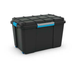 Fekete fedeles műanyag tárolódoboz 73, 5x44, 5x46 cm Scuba Box – KIS kép