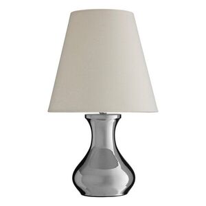 Krémszínű-ezüstszínű fém asztali lámpa textil búrával (magasság 36 cm) Nell – Premier Housewares kép