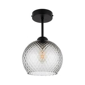 BRILAGI - LED felületre szerelhető csillár R GLASS 1xE27/60W/230V átm. 25 cm fekete/füstszürke BG3989+NSTK7486 kép