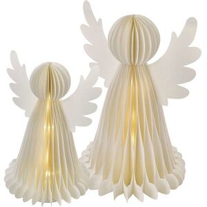 EMOS LED karácsonyi papírangyal állvánnyal, 2 db, 28/38 cm, beltéri, időzítő kép