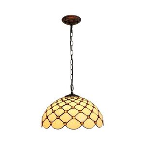 BRILAGI - Tiffany vitrázs csillár láncon IVORY SMOOTH 1xE27/60W/230V Ø 40 cm BRP-26413A kép