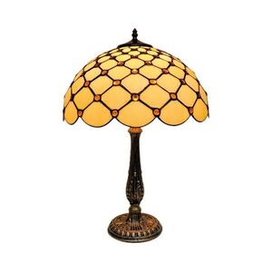 BRILAGI - Tiffany vitrázs asztali lámpa IVORY SMOOTH 2xE27/60W/230V BRT-26413C kép
