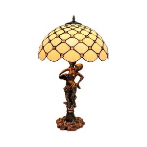 BRILAGI - Tiffany vitrázs asztali lámpa IVORY SMOOTH 1xE27/60W/230V BRT-26413D kép