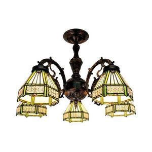 BRILAGI - Tiffany vitrázs felületre szerelt csillár EMERALD 5xE27/60W/230V pr. 60 cm BRD-26414C/5xE27 kép
