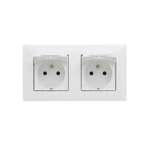 Legrand - Kettős kültéri háztartási aljzat 250V/16A kerettel NILOE STEP IP44 LR0061+LR0051+LR0051 kép